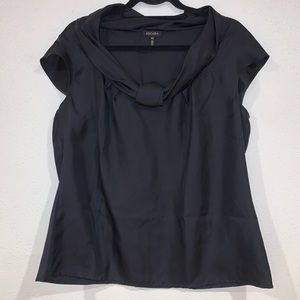 Escada black cap sleeve blouse